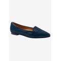 Extra Wide Width Women's Harlowe Slip Ons by Trotters® in Navy Lizard (Size 10 1/2 WW)