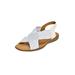 Wide Width Women's The Celestia Sling Sandal by Comfortview in White Metallic (Size 7 W)