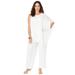 Plus Size Women's 2-Piece Pant Set by Jessica London in White (Size 14 W) Asymmetrical Georgette Set