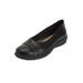 Wide Width Women's The Gab Slip On Flat by Comfortview in Black (Size 7 W)