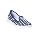 Extra Wide Width Women's The Dottie Slip On Sneaker by Comfortview in Denim Eyelet (Size 7 WW)