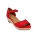 Extra Wide Width Women's The Charlie Espadrille by Comfortview in Red (Size 12 WW)