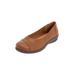 Wide Width Women's The Gab Slip On Flat by Comfortview in Cognac (Size 7 1/2 W)