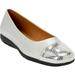 Extra Wide Width Women's The Fay Flat by Comfortview in Silver (Size 10 WW)