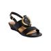 Extra Wide Width Women's The Rosetta Sandal by Comfortview in Black (Size 10 1/2 WW)