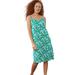 Plus Size Women's Knit Tank dress by ellos in Pretty Emerald Floral (Size 2X)