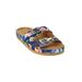 Wide Width Women's The Maxi Footbed Sandal by Comfortview in Navy Floral (Size 9 W)