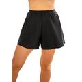 Plus Size Women's Loose Swim Short with Built-In Brief by Swim 365 in Black (Size 30) Swimsuit Bottoms