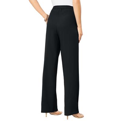 Plus Size Women's Wide-Leg Bend Over® Pant by Roaman's in Black (Size 12 W)