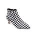 Wide Width Women's The Meredith Bootie by Comfortview in Houndstooth (Size 7 1/2 W)
