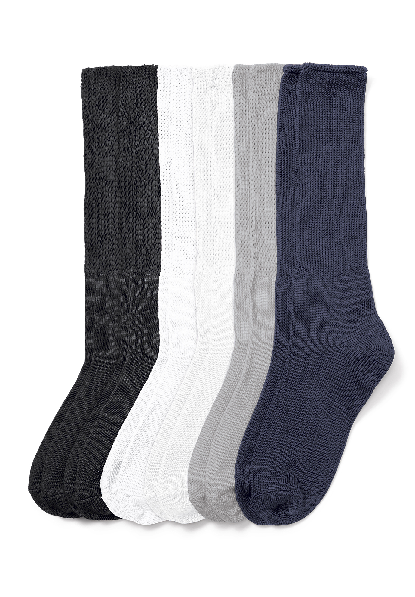 Plus Size Women's 6-Pack Rib Knit Socks by Comfort Choice in Basic Pack (Size 2X)