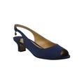 Wide Width Women's Jenvey Slings by J.Renee® by J. Renee in Navy Satin (Size 10 W)