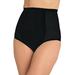 Plus Size Women's High-Waisted Power Mesh Firm Control Shaping Brief by Secret Solutions in Black (Size 1X) Shapewear