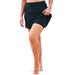 Plus Size Women's Zip-Pocket Swim Skort by Swim 365 in Black (Size 16) Swimsuit Bottoms