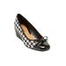 Extra Wide Width Women's The Jade Slip On Wedge by Comfortview in Houndstooth (Size 9 1/2 WW)