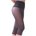 Plus Size Women's Rago High Waist Wide Band Tummy Shaper Sheer Capri Pant by Rago in Black (Size M)