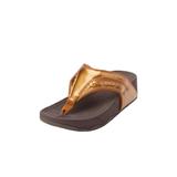 Extra Wide Width Women's The Sporty Slip On Thong Sandal by Comfortview in Bronze (Size 11 WW)