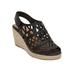 Wide Width Women's The Karen Espadrille by Comfortview in Black (Size 12 W)