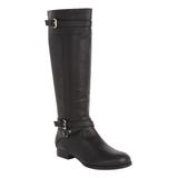 Extra Wide Width Women's The Janis Regular Calf Leather Boot by Comfortview in Black (Size 10 WW)