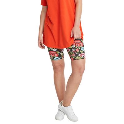 Plus Size Women's Stretch Knit Bike Shorts by ellos in Black Multi Floral Print (Size 22/24)