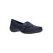 Wide Width Women's Cinnamon Slip On by Easy Street in Navy (Size 7 1/2 W)