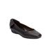 Wide Width Women's The Delia Slip On Flat by Comfortview in Black (Size 9 1/2 W)
