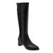 Women's Kirby Wc Wide Calf Boot by Trotters in Black Croco (Size 7 M)