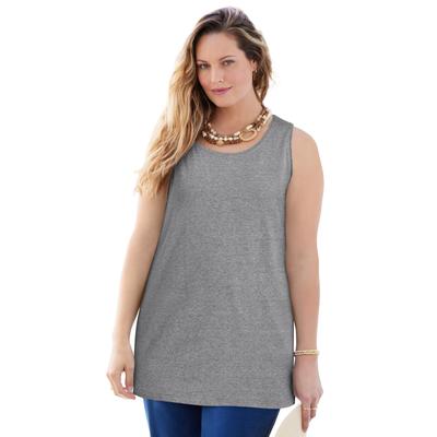 Plus Size Women's Suprema® Tank by Catherines in Heather Grey (Size 1XWP)