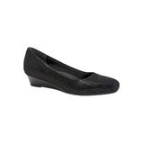 Women's Lauren Leather Wedge by Trotters® in Black Suede Patent (Size 6 1/2 M)