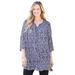 Plus Size Women's UPTOWN TUNIC BLOUSE by Catherines in Black White Print (Size 3XWP)