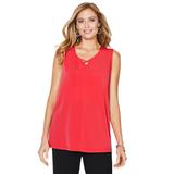 Plus Size Women's Crisscross Timeless Tunic Tank by Catherines in Cayenne (Size 2X)