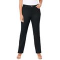 Plus Size Women's Sateen Stretch Pant by Catherines in Black (Size 20 W)