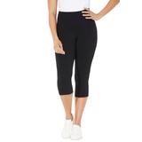 Plus Size Women's Knit Legging Capri by Catherines in Black (Size 1XWP)