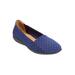 Extra Wide Width Women's The Bethany Slip On Flat by Comfortview in Navy Solid (Size 11 WW)