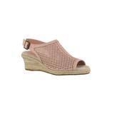 Women's Stacy Sandal by Easy Street® in Blush Linen Print (Size 7 1/2 M)