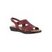 Extra Wide Width Women's Bolt Sandals by Easy Street® in Red (Size 8 WW)