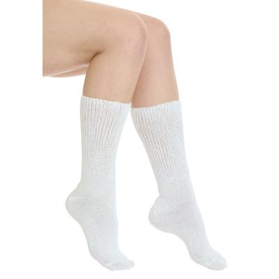 Plus Size Women's 2-Pack Open Weave Extra Wide Socks by Comfort Choice in White (Size 2X)