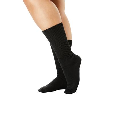 Women's 2-Pack Open Weave Extra Wide Socks by Comfort Choice in Black (Size 1X) Tights