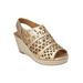 Wide Width Women's The Karen Espadrille by Comfortview in Gold (Size 12 W)