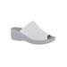 Wide Width Women's Airy Sandals by Easy Street® in White Stretch (Size 8 W)