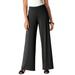 Plus Size Women's Stretch Knit Wide Leg Pant by The London Collection in Black (Size 18/20) Wrinkle Resistant Pull-On Stretch Knit