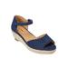 Wide Width Women's The Charlie Espadrille by Comfortview in Navy (Size 10 1/2 W)