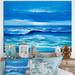 East Urban Home Sunshine Reflecting Throug Braking Waves X - Wrapped Canvas Print Canvas, Wood in Blue | 12 H x 20 W x 1 D in | Wayfair