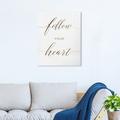 Art Remedy Follow Your Heart - Textual Art Print on Canvas in White | 17 H x 1.5 D in | Wayfair 18729_16x20_CANV_XHD