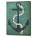 Breakwater Bay Nautical Anchor Vertical Blue by Ryan Fowler - Wrapped Canvas Graphic Art Print Metal in Brown | 54 H x 40 W x 1.5 D in | Wayfair