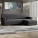 PAULATO by GA.I.CO. Microfibra Collection Stretch Sectional Sofa Slipcover - Easy to Clean & Durable (Right Chaise) in Gray | Wayfair