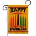 The Holiday Aisle® Wishing You Happy Kwanzaa 2-Sided Polyester 18.5 x 13 in. Garden flag in Black/Orange | 18.5 H x 13 W in | Wayfair