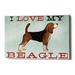 Winston Porter Canoe-I Love My Beagle II by Ryan Fowler - Wrapped Canvas Graphic Art Print Canvas in Black/Brown/Red | Wayfair