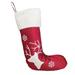The Holiday Aisle® Christmas Embroidered Velvet Classic Xmas Sock Stocking Velvet in Brown/Red | 20 H x 13 W in | Wayfair