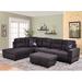 Black/Brown Sectional - Latitude Run® Grishaw 104" Wide Faux Leather Sofa & Chaise w/ Ottoman Faux Leather/Microfiber/Microsuede | Wayfair